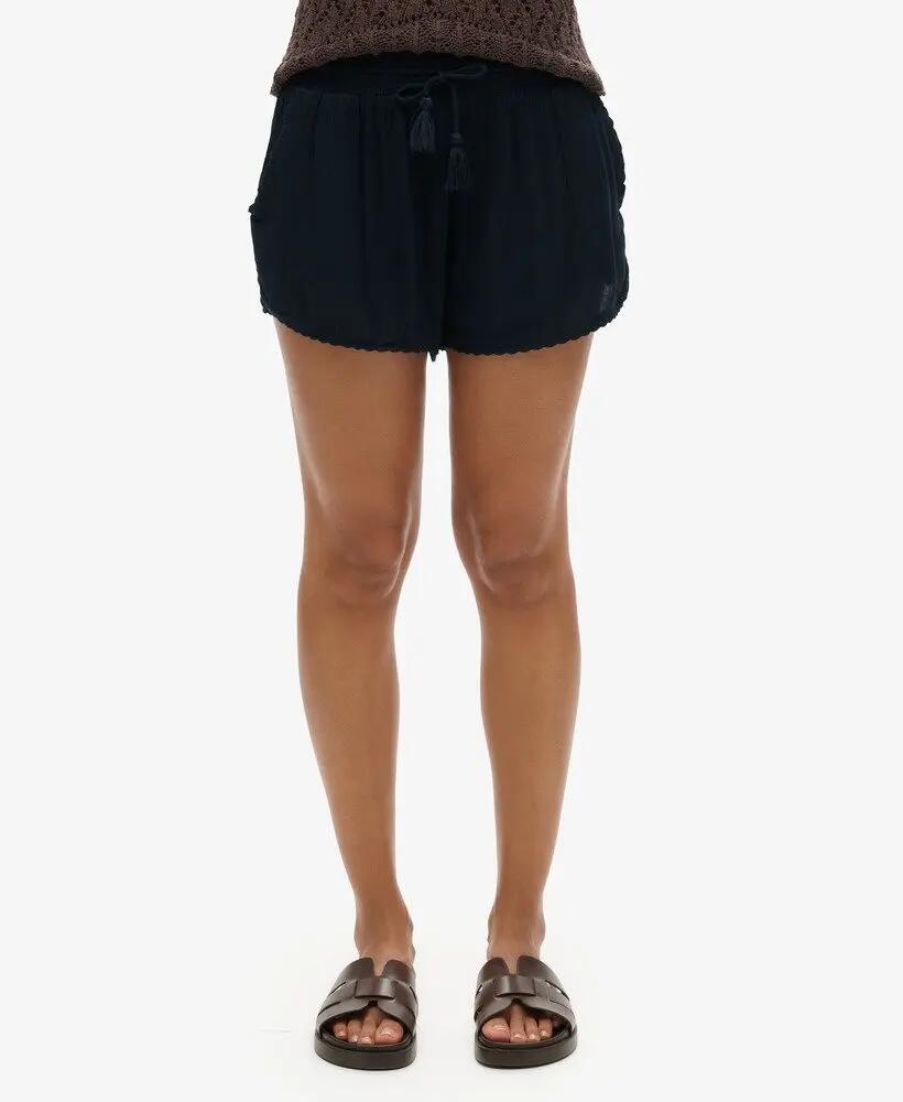 superdry Beach Shorts en viscose – taille smockée, ourlet festonné – ECLIPSE 2/7