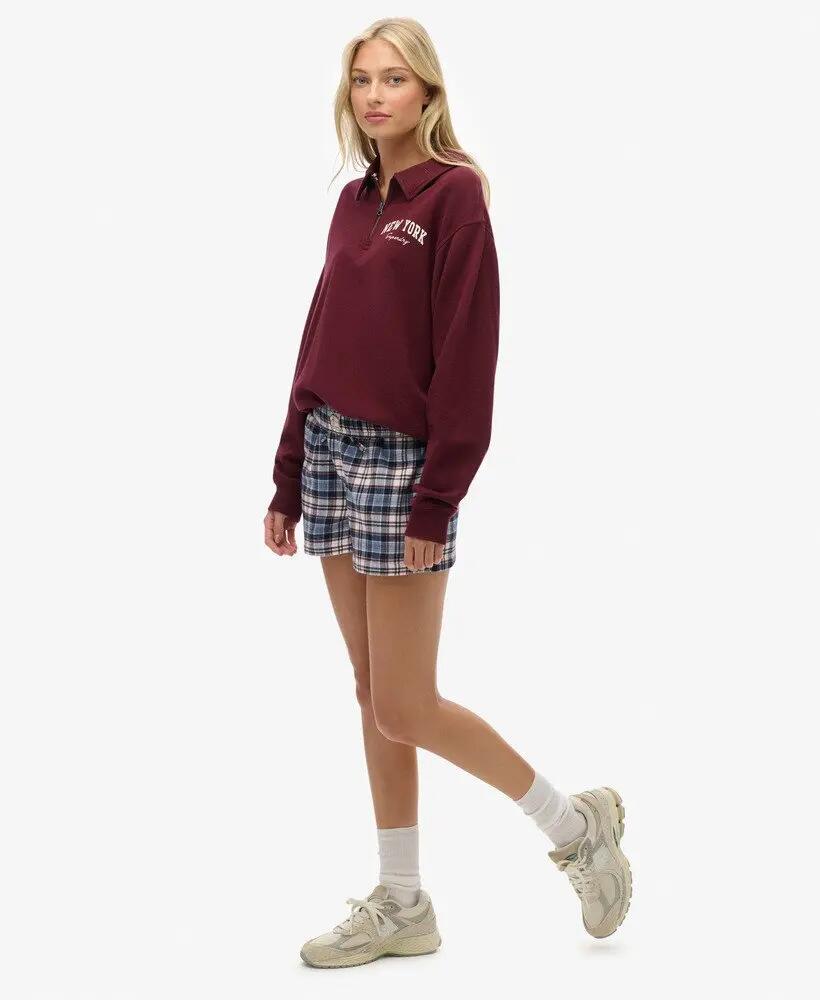 superdry Cotton Check Elastic Shorts – Calções largos em algodão orgânico – 4/6