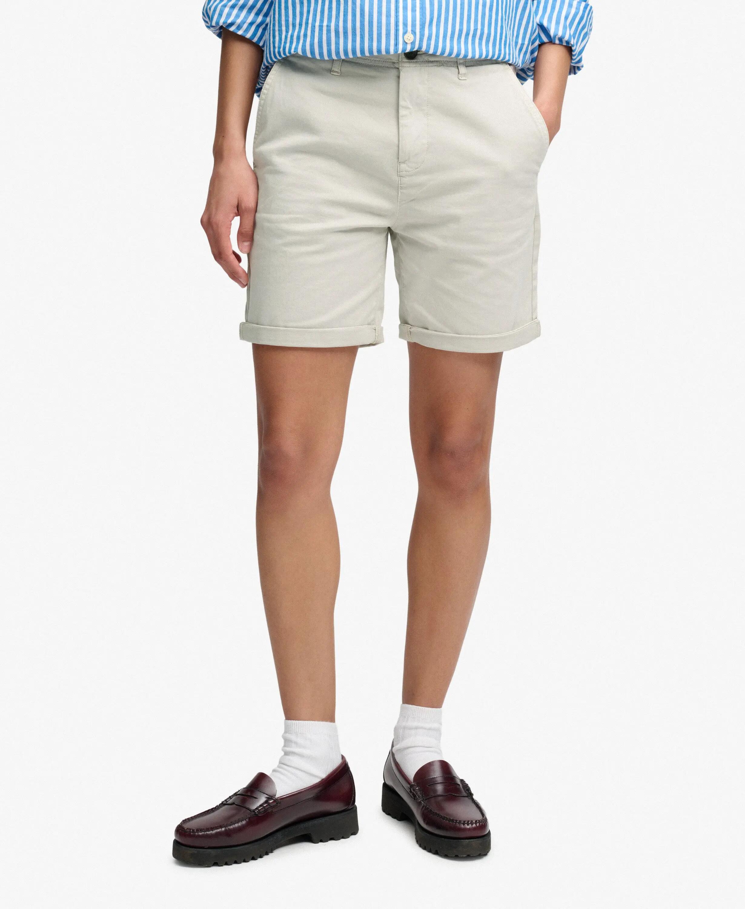 superdry Chino Shorts em algodão elástico — Rainy Day Grey 4/6
