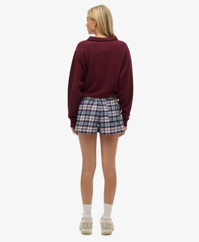 superdry Cotton Check Elastic Shorts – Calções largos em algodão orgânico – 3/6