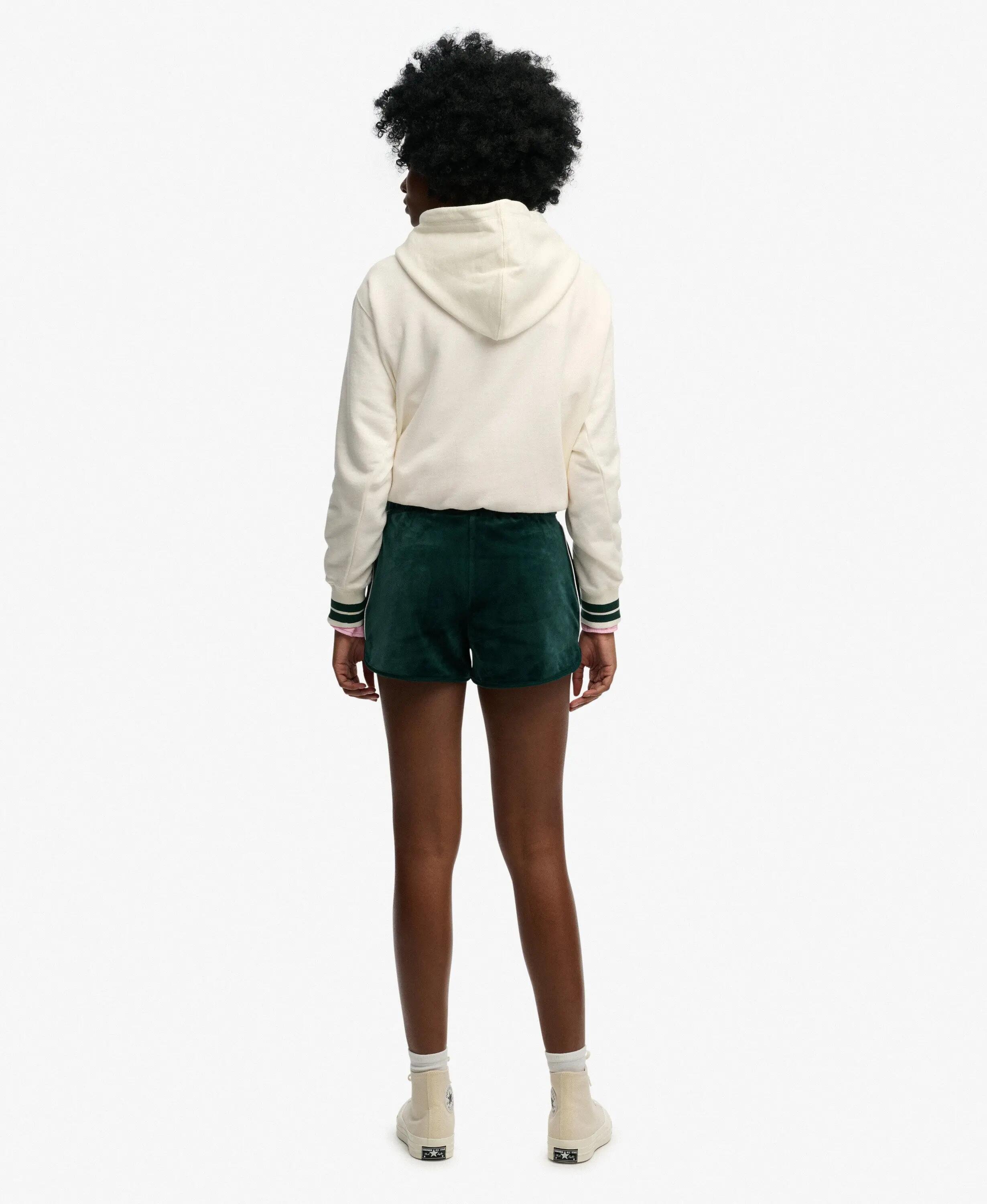 superdry Country Club Velour Shorts – velours confortable – Dark Pine Green 6/7