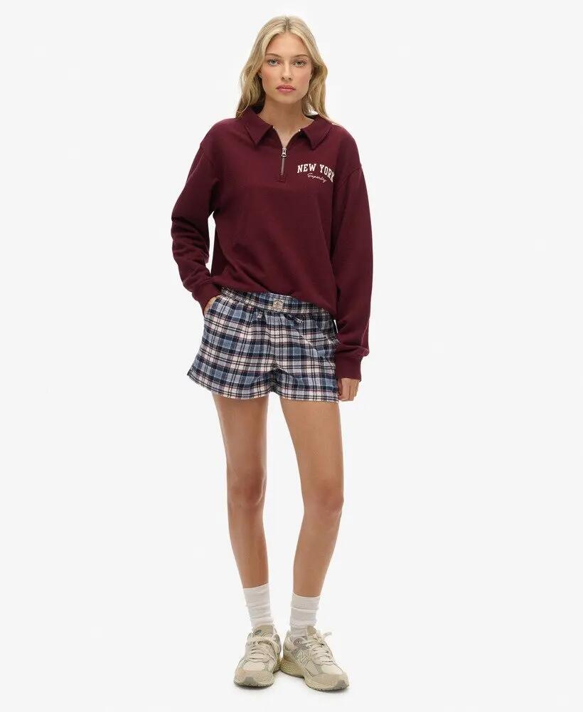 superdry Cotton Check Elastic Shorts – Calções largos em algodão orgânico – 2/6