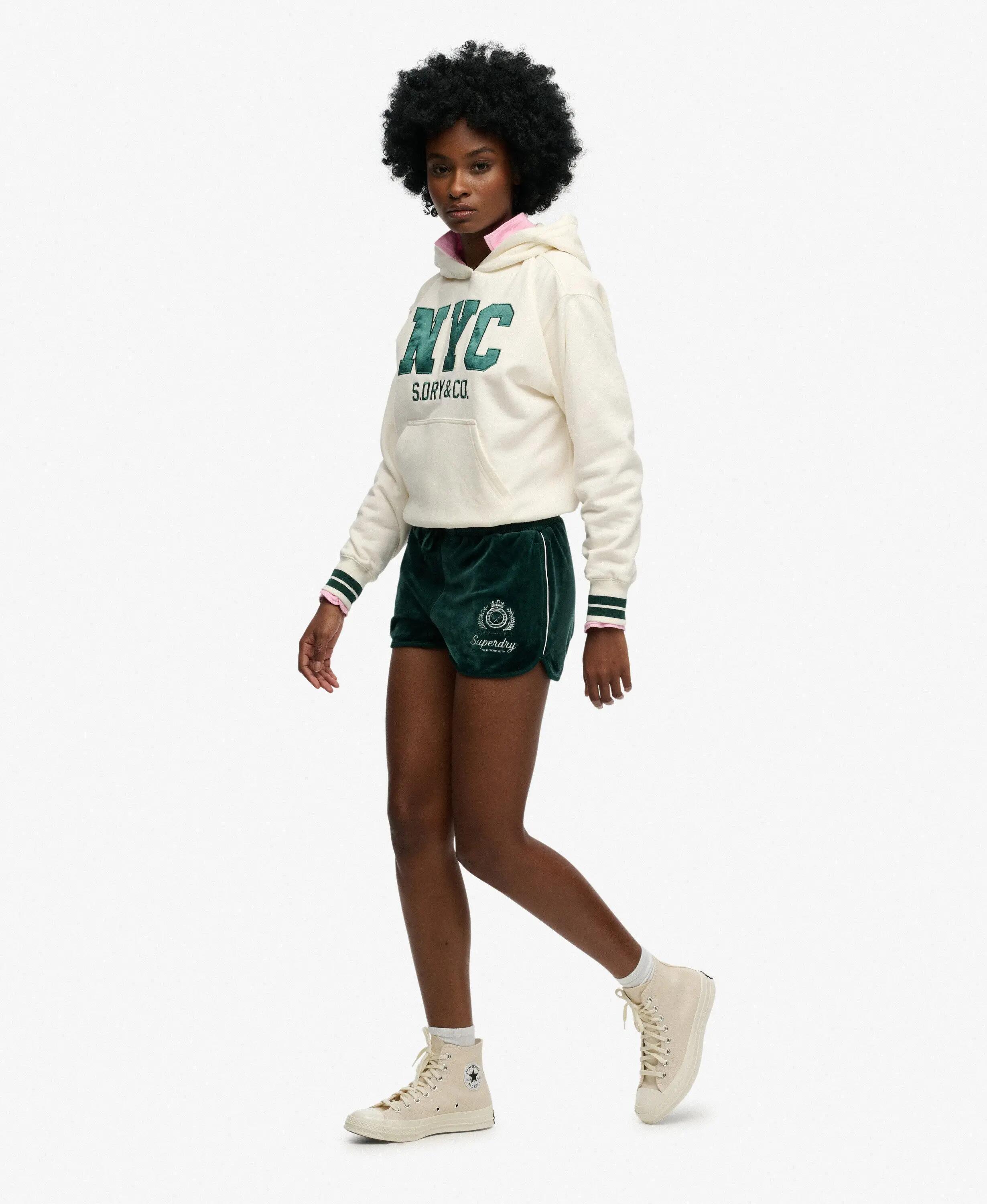 superdry Country Club Velour Shorts – velours confortable – Dark Pine Green 5/7