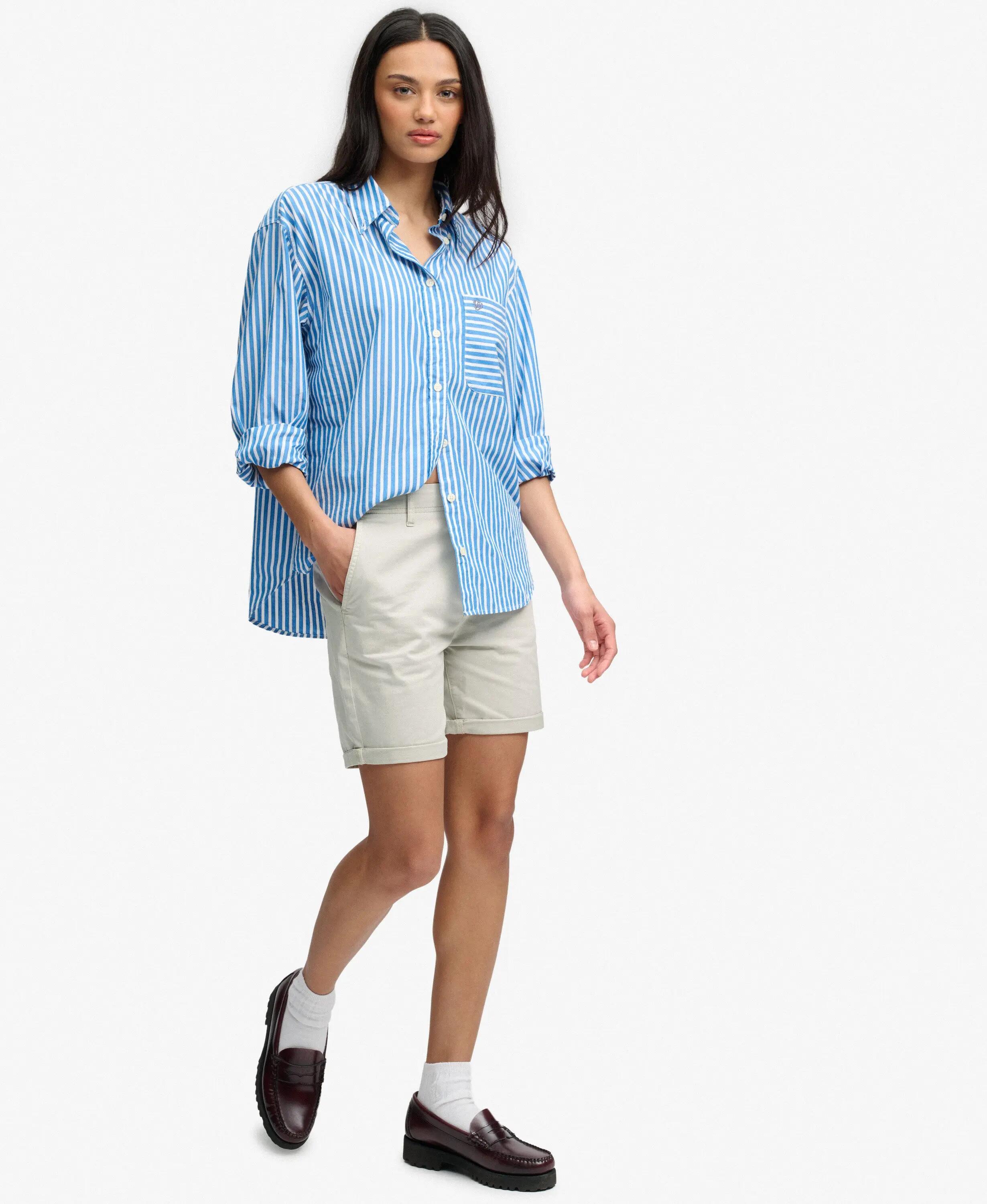 superdry Chino Shorts em algodão elástico — Rainy Day Grey 3/6