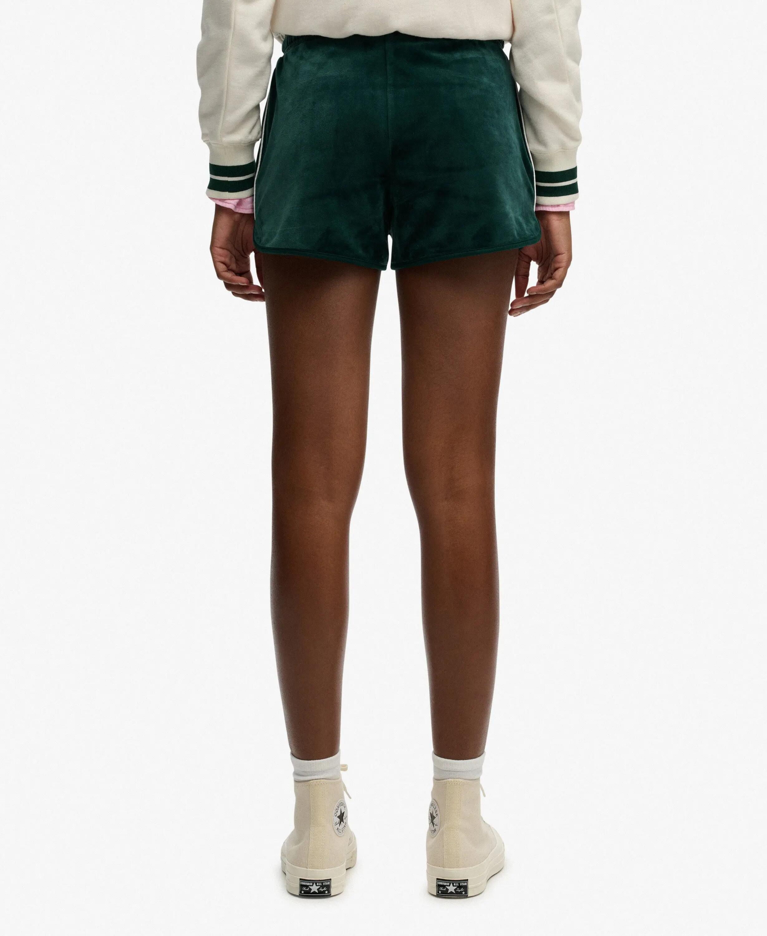 superdry Country Club Velour Shorts – velours confortable – Dark Pine Green 4/7