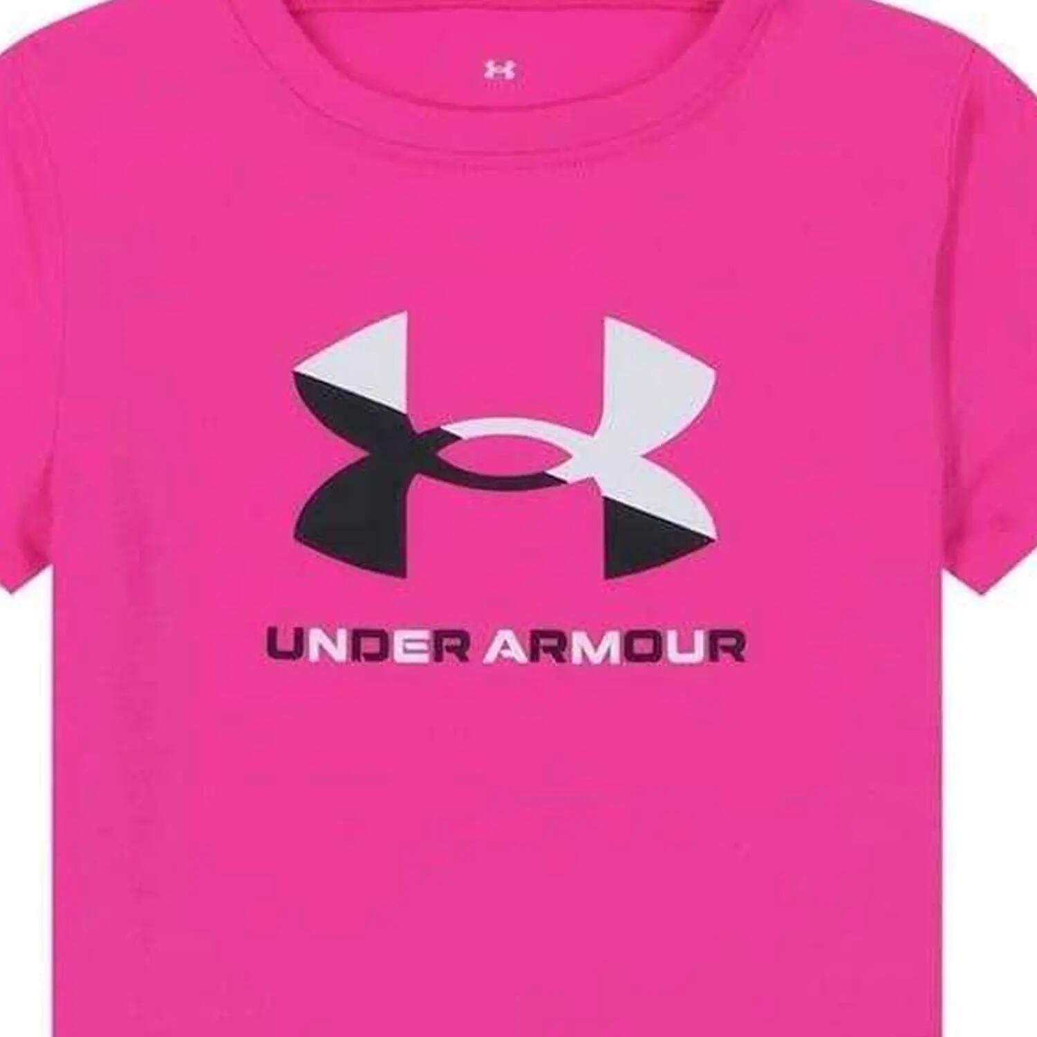 Girls Polyester Blend TShirt & Shorts Set (Pink) 3/4