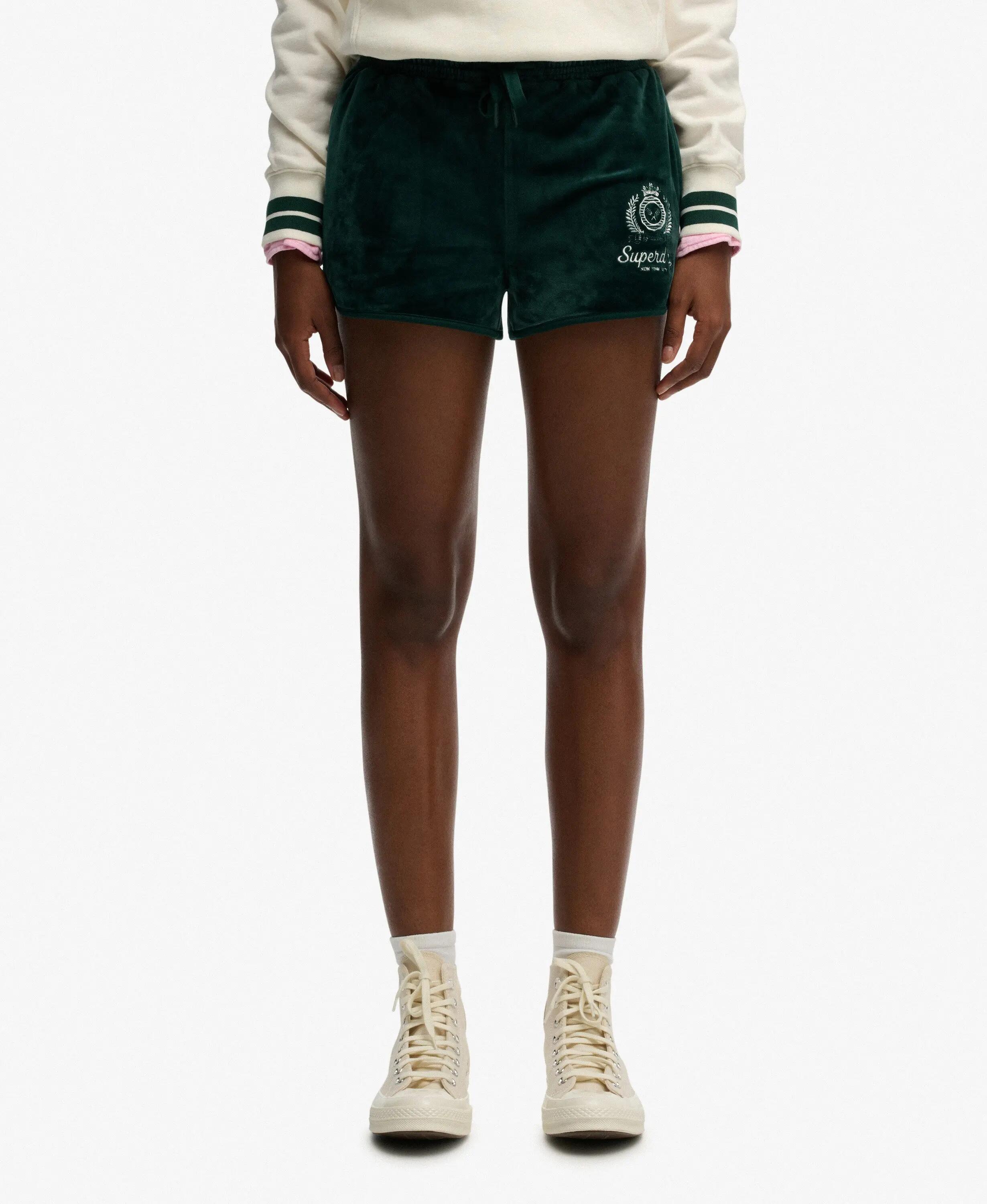 superdry Country Club Velour Shorts – velours confortable – Dark Pine Green 3/7
