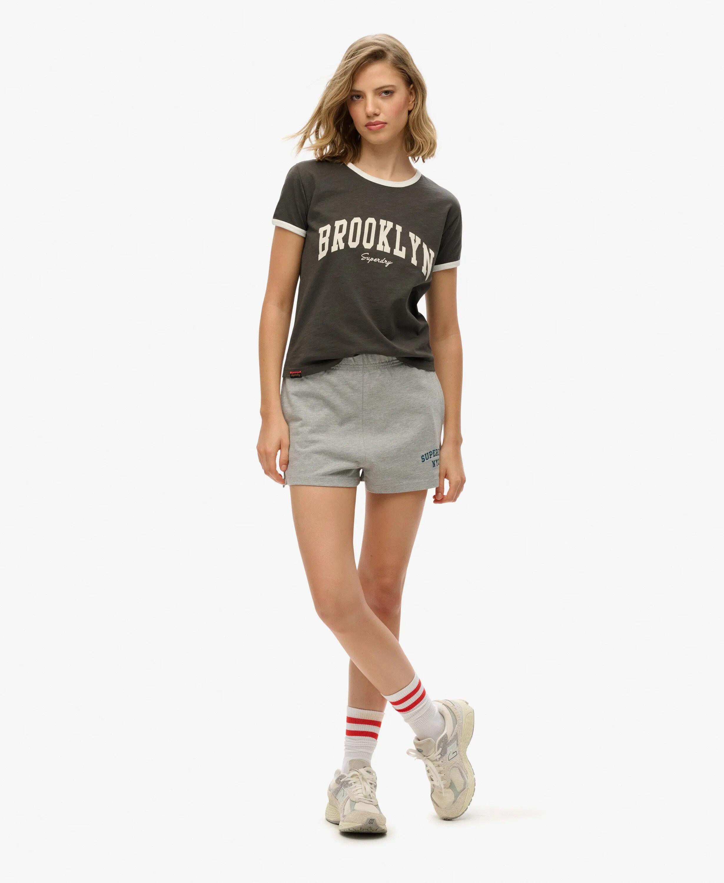 superdry Shorts Athletic Essentials Graphic en jersey recyclé gris – GREY MARL 2/7