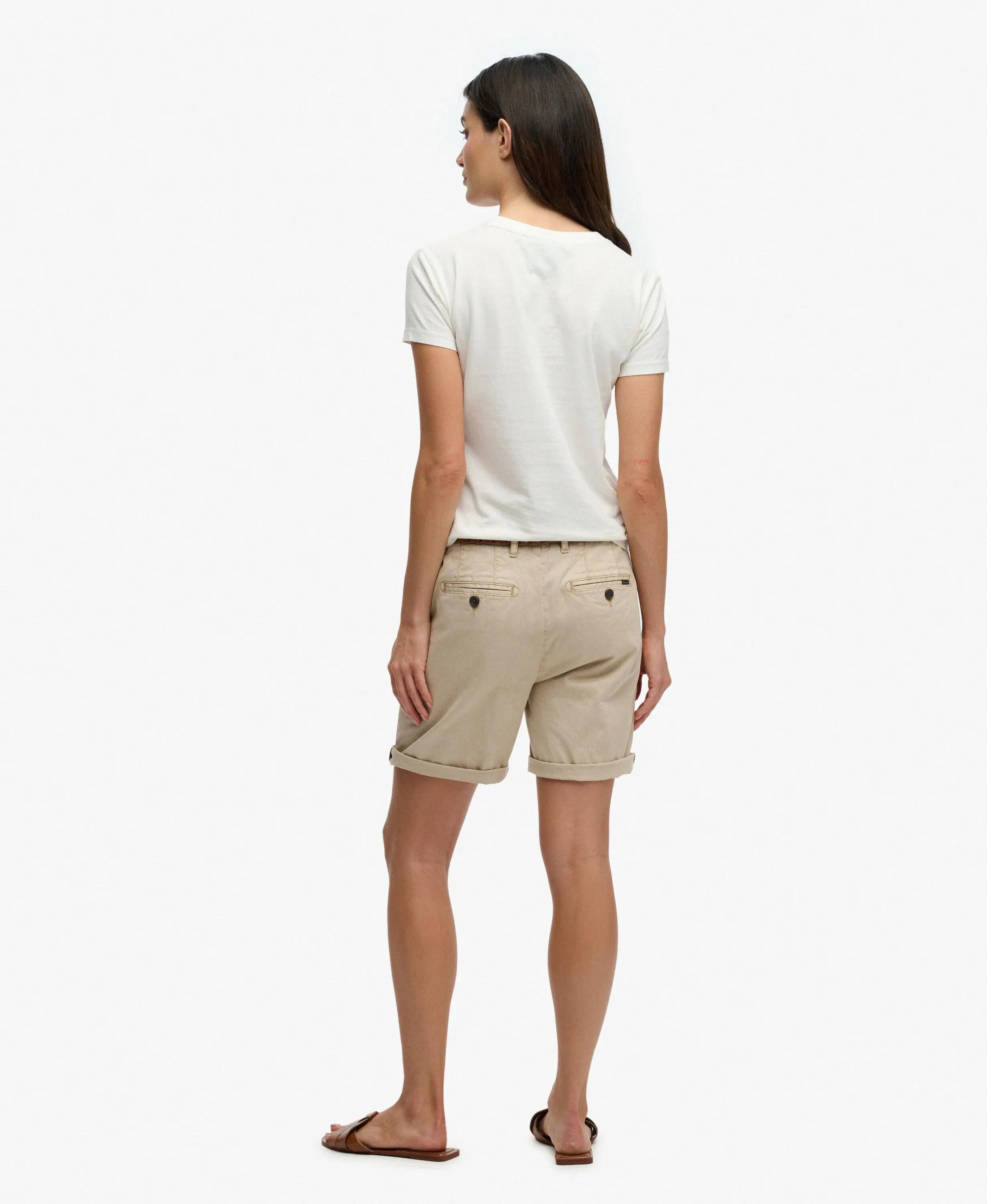 superdry Chino Shorts van katoen met stretch – relaxed fit – Stonewash Taupe 6/7