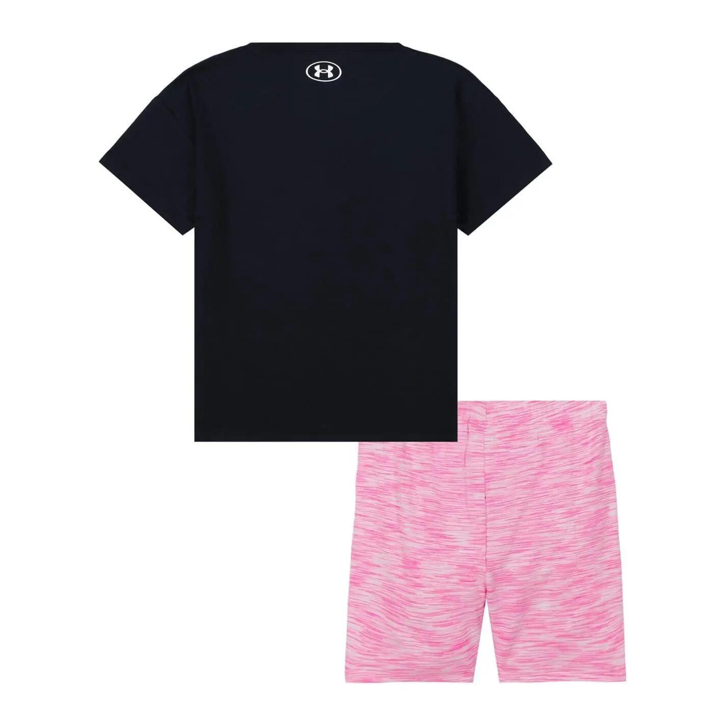 TShirt und Shorts für Mädchen, kurzärmlig Kinder Schwarz/Pink 2/2