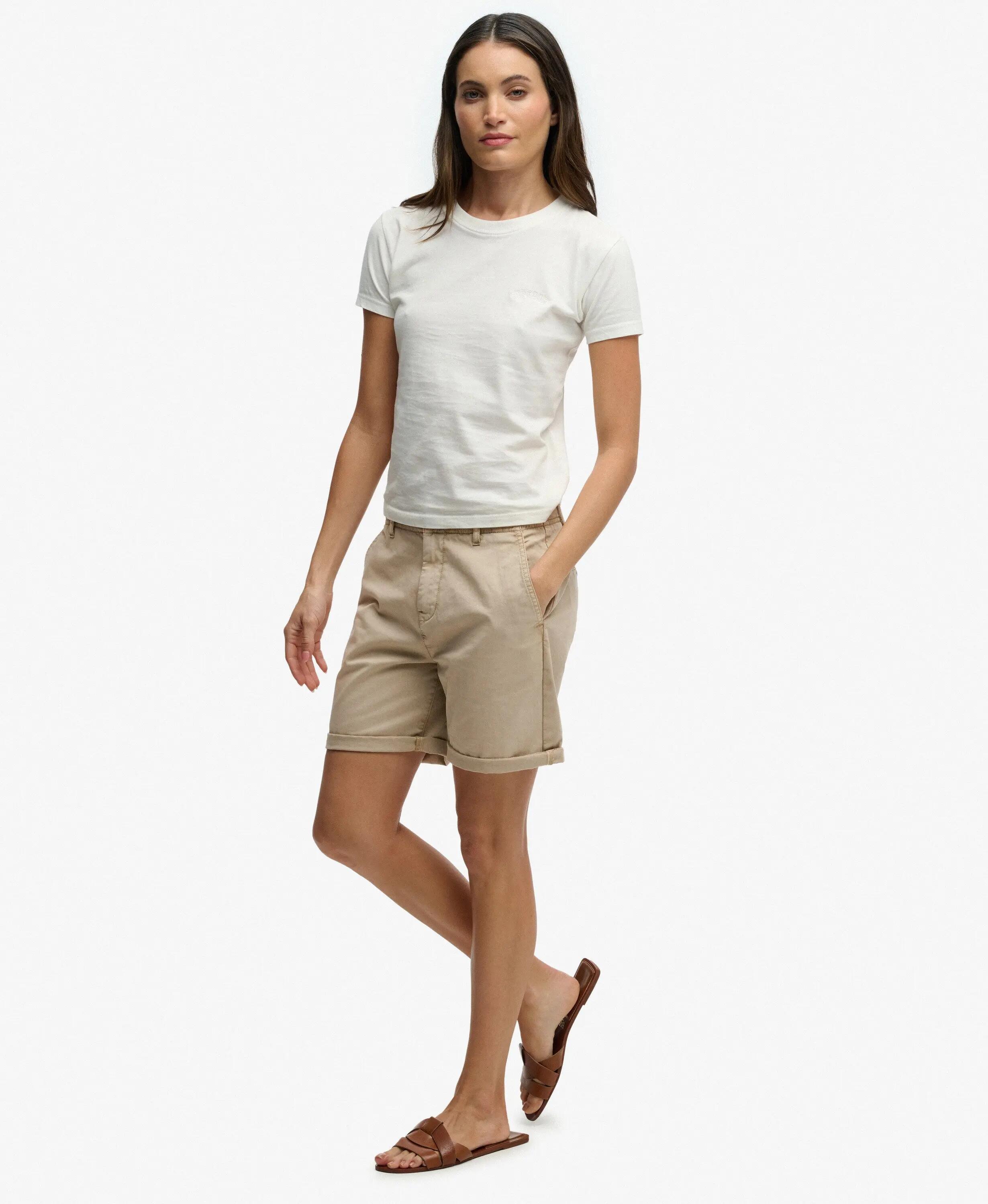superdry Chino Shorts van katoen met stretch – relaxed fit – Stonewash Taupe 5/7