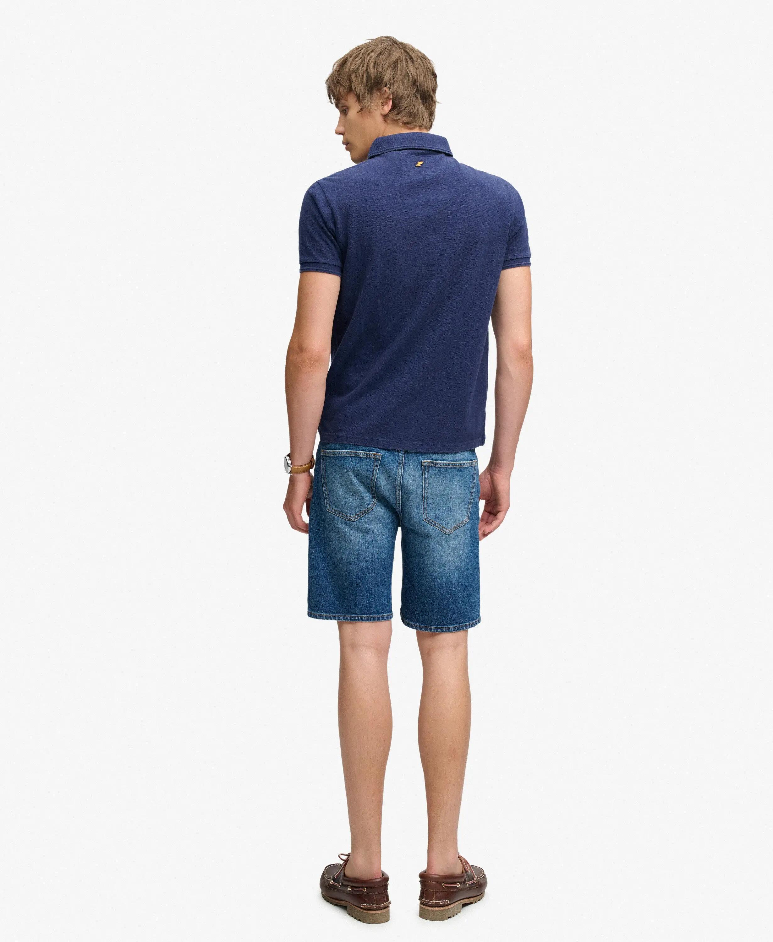 superdry Vintage Straight Shorts denim - 100% bawełna organiczna – BUCK BLUE 5/6