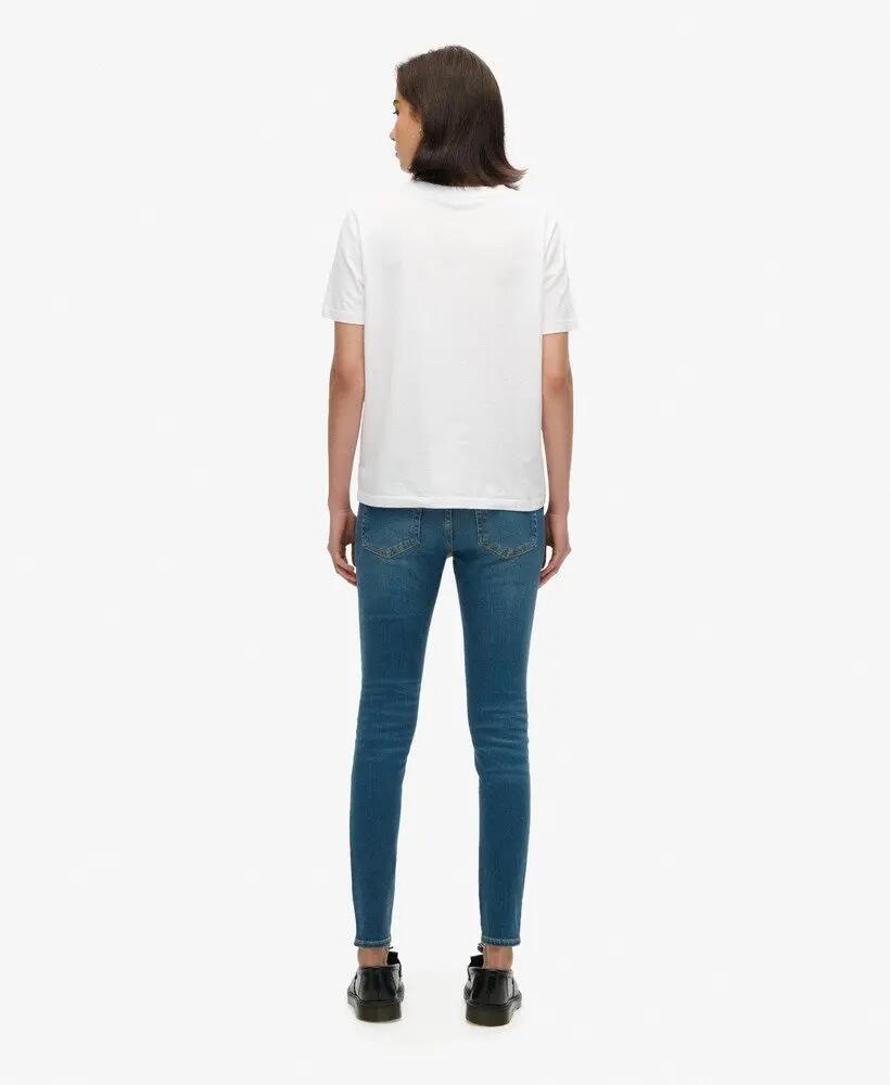 superdry Jeans skinny vita media in cotone biologico – Fulton Vintage Blue 3/6