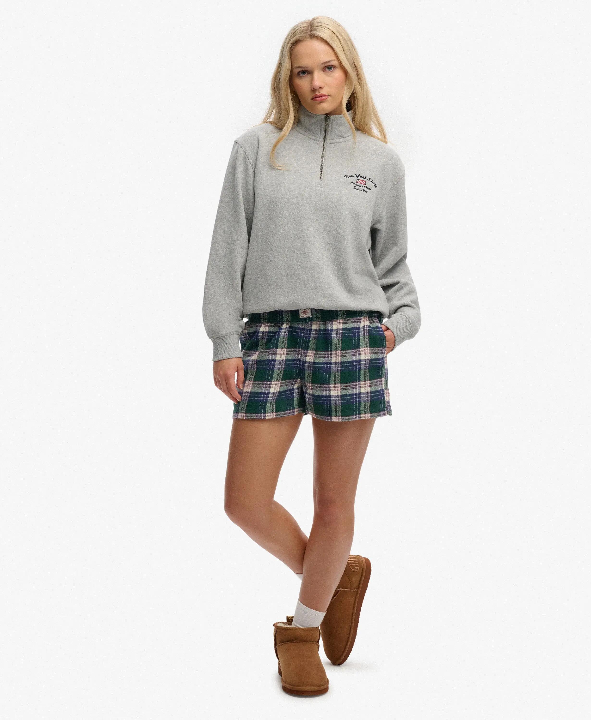 superdry Calções xadrez em algodão orgânico corte largo 2/7
