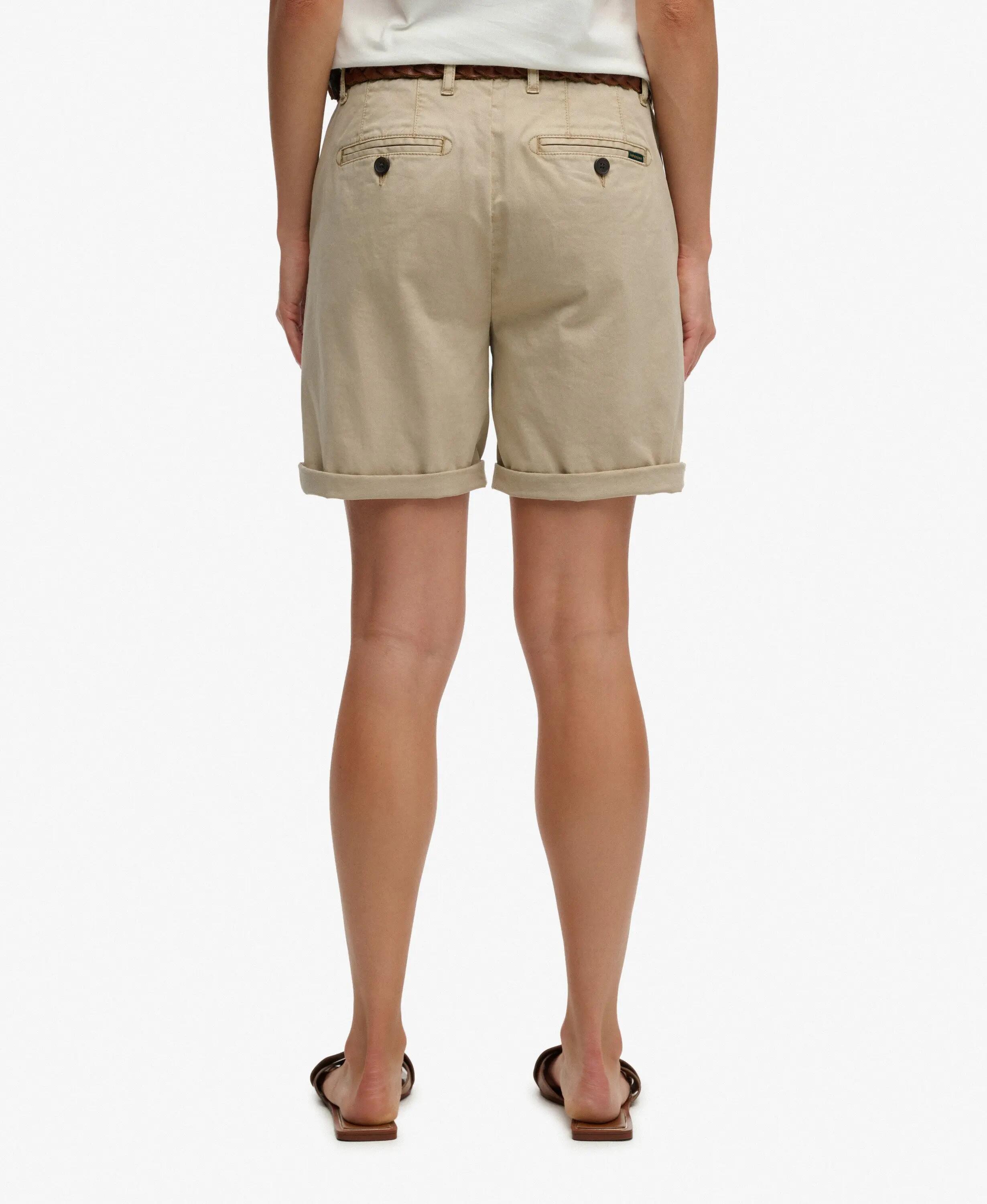 superdry Chino Shorts van katoen met stretch – relaxed fit – Stonewash Taupe 4/7