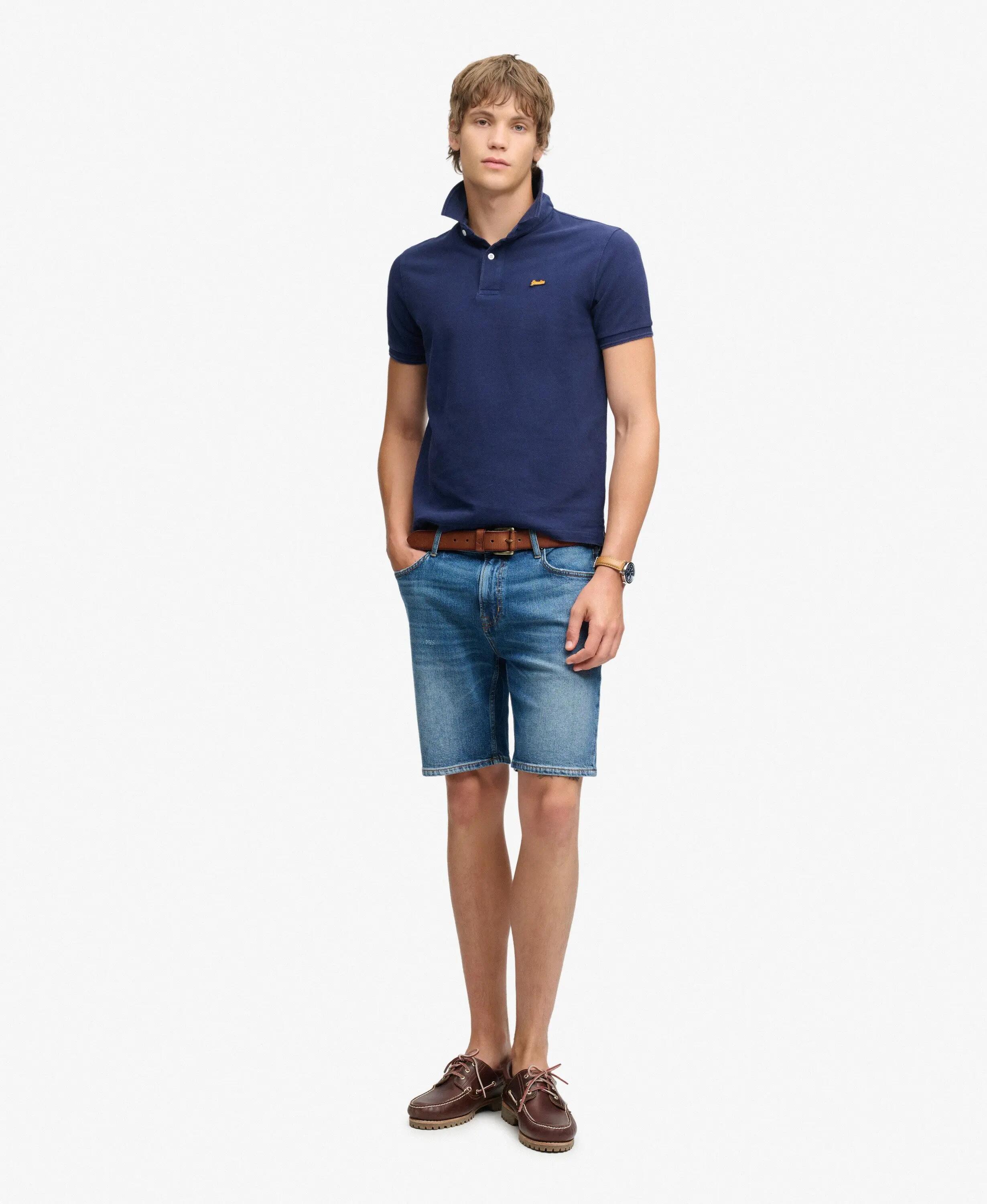 superdry Vintage Straight Shorts denim - 100% bawełna organiczna – BUCK BLUE 4/6