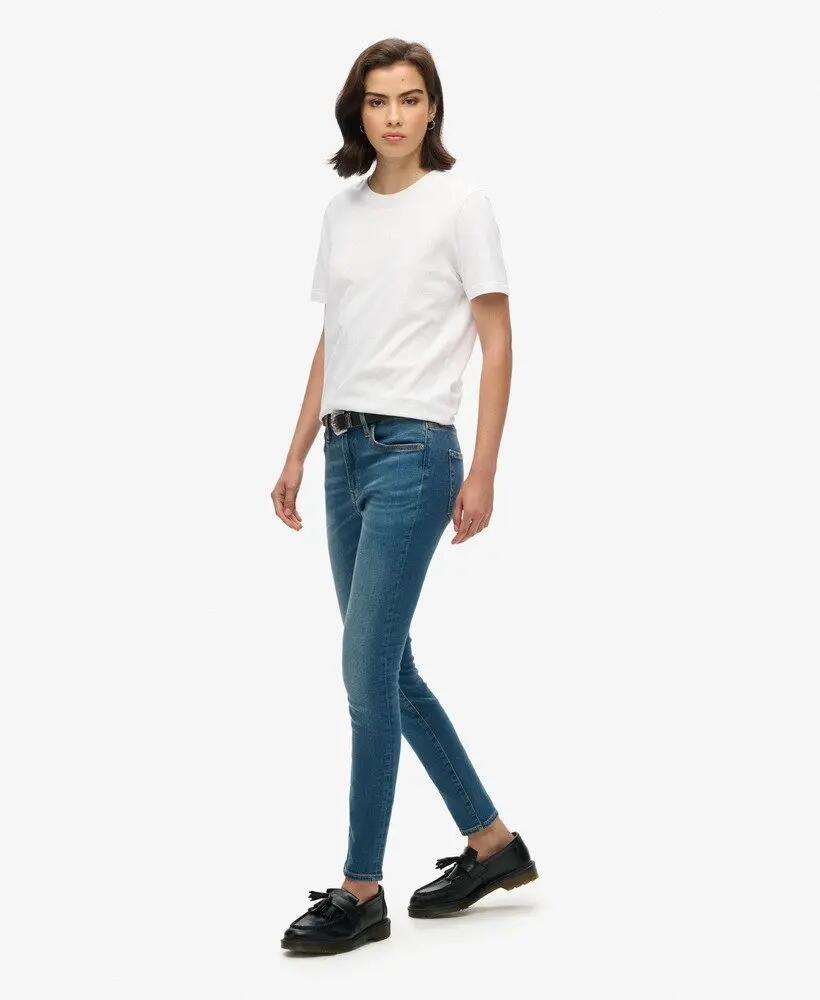superdry Jeans skinny vita media in cotone biologico – Fulton Vintage Blue 2/6
