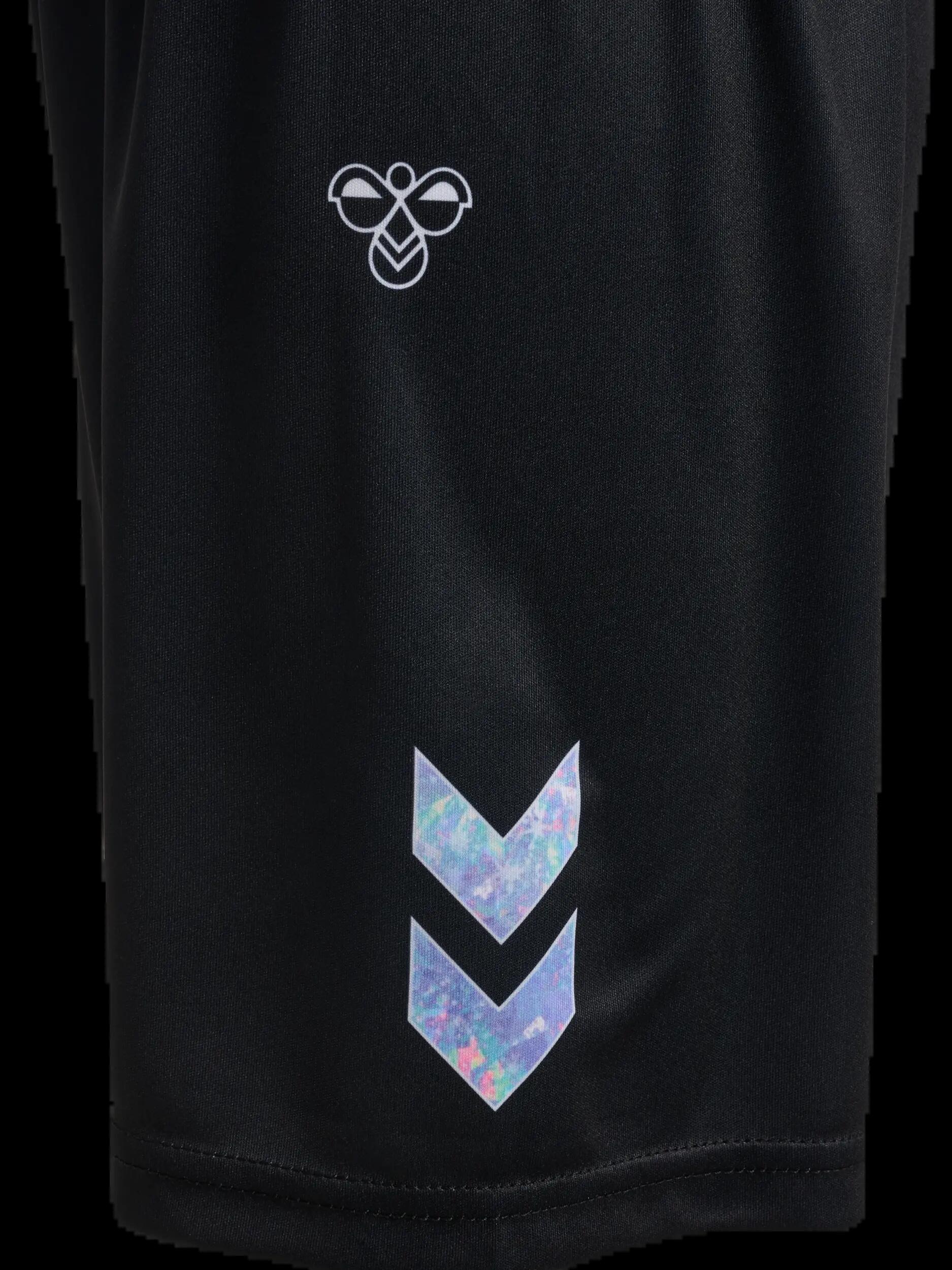 hummel hmlSHIMMER SHORTS — Shorts unisex con effetto luccicante, Polyester 100% 3/5