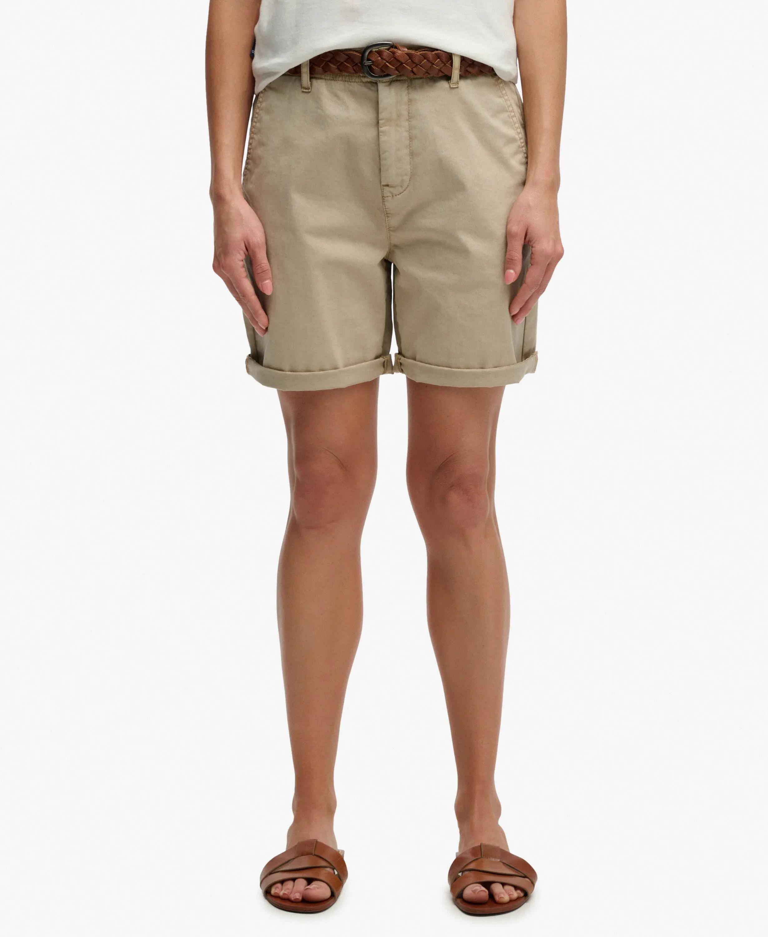 superdry Chino Shorts van katoen met stretch – relaxed fit – Stonewash Taupe 3/7