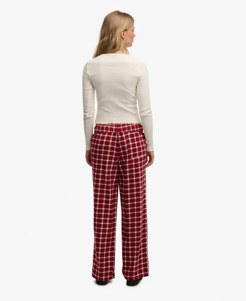 superdry Cotton Check Elastik-Hose Weite Passform 5/6