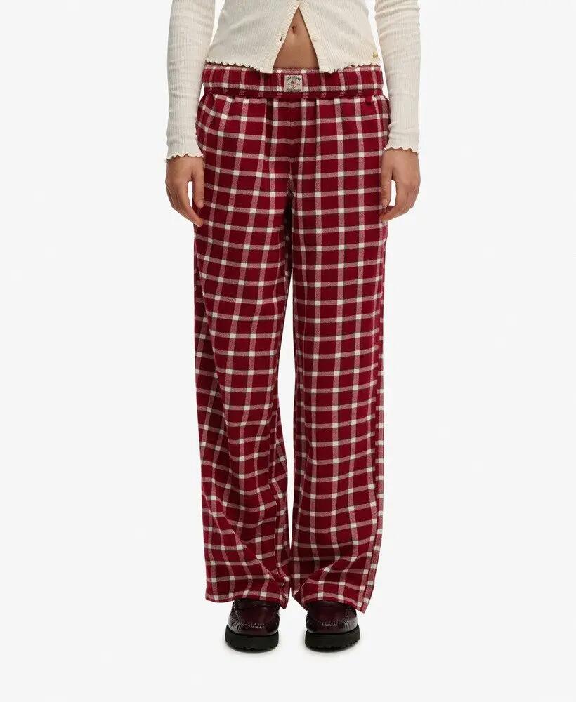 superdry Cotton Check Elastik-Hose Weite Passform 3/6
