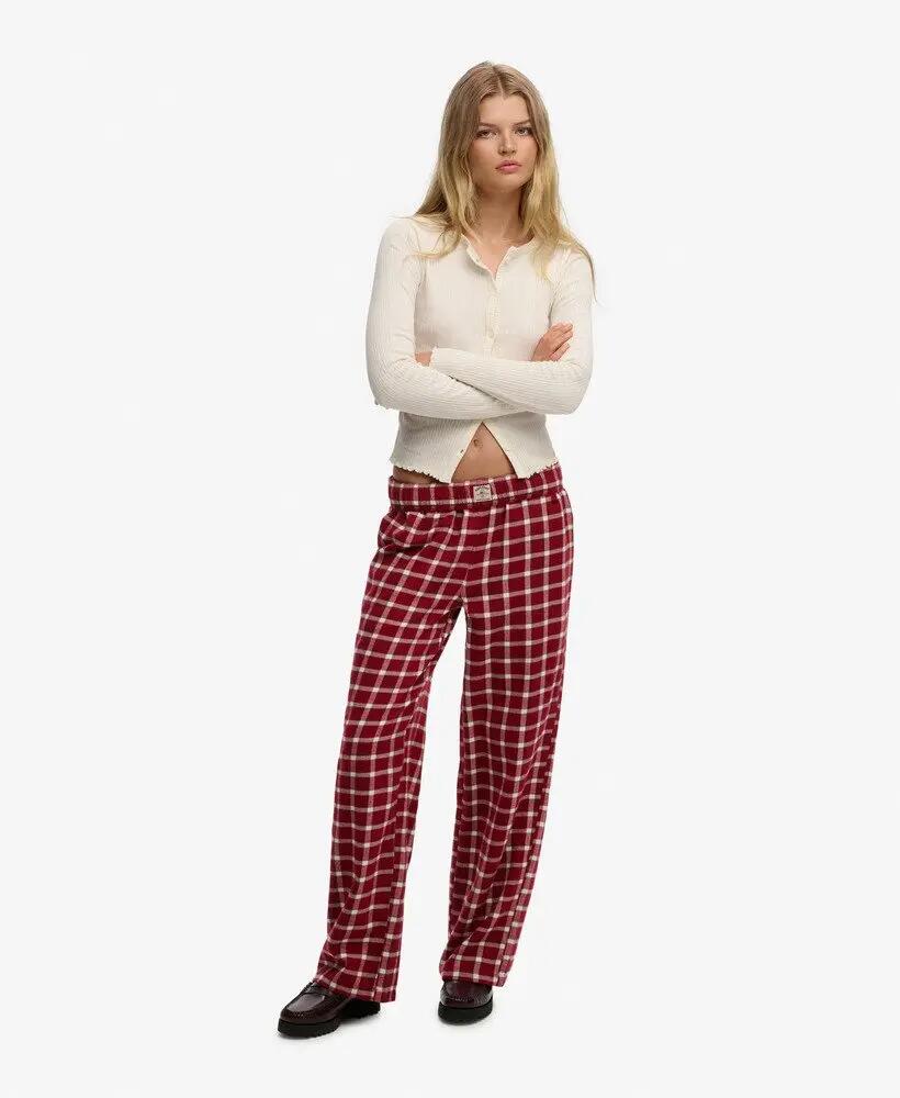 superdry Cotton Check Elastik-Hose Weite Passform 2/6