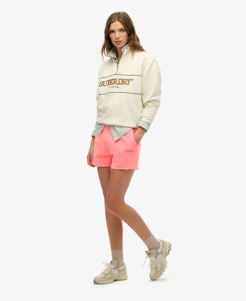 superdry Short Essential Logo Garment Dye en coton bio – Coupe loose – Fiery 4/7