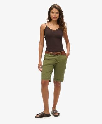 Superdry chino city short dames van rekbare katoen – midnight navy