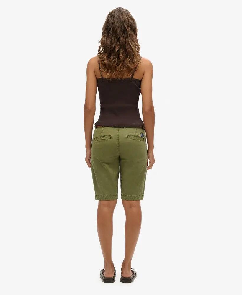 superdry Chino City Short — algodão com elastano, feminino – Olive Khaki 3/3