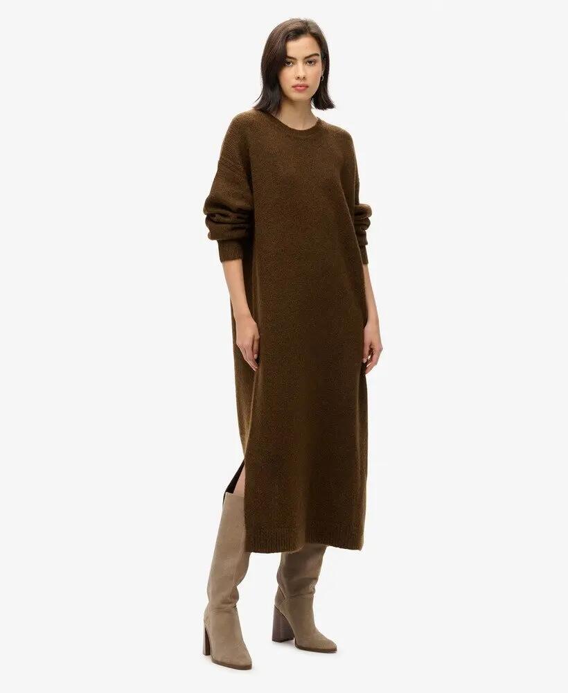 superdry Robe pull midi Slouch en Dark Brown Twist 1/6
