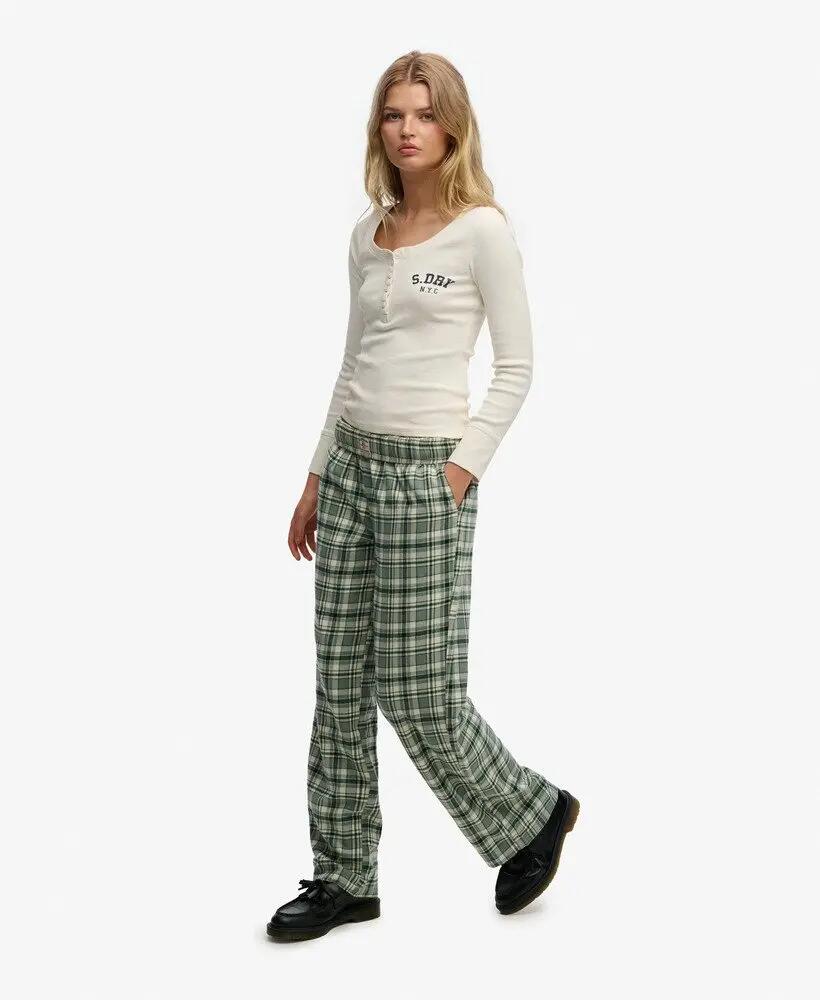superdry Pantalon Cotton Check à taille élastique – Coupe large 3/7