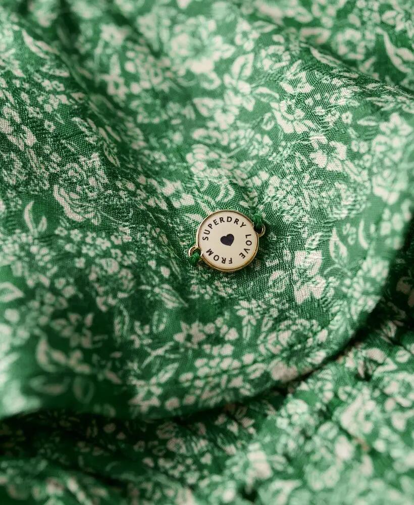superdry Vestito corto incrociato stampato in viscosa Meadow Ditsy Green 6/7