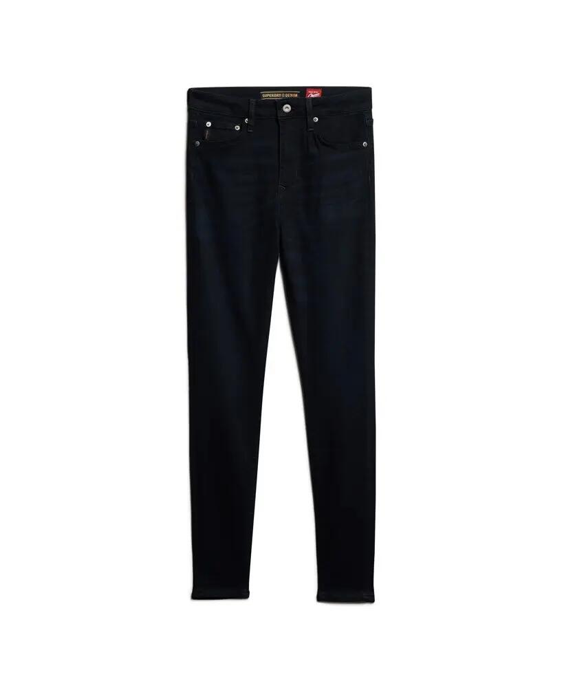superdry Wysokie damskie jeansy skinny z bawełny organicznej — Viper Blue Black 5/5