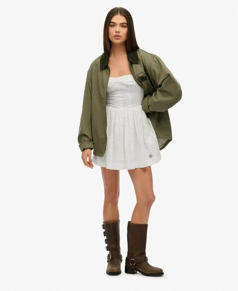superdry Vestido mini Cami Broderie em algodão 5/7