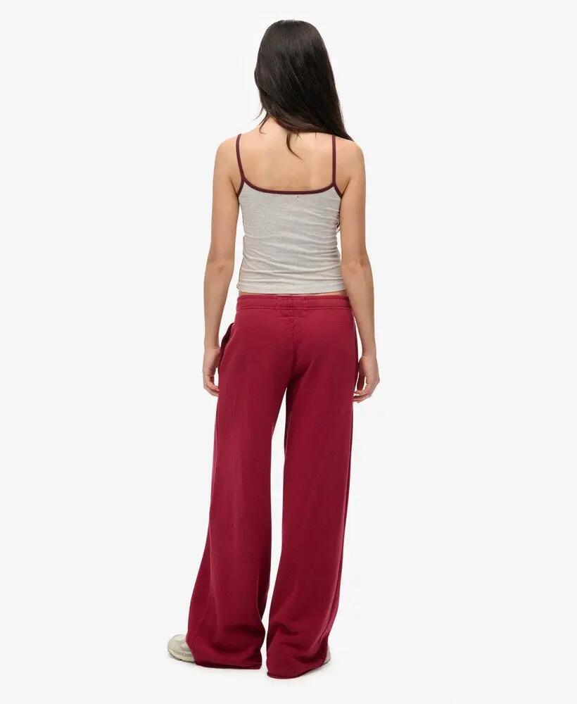 superdry Dames Wide Leg Joggers Athletic Essentials katoen Bordeaux 6/6
