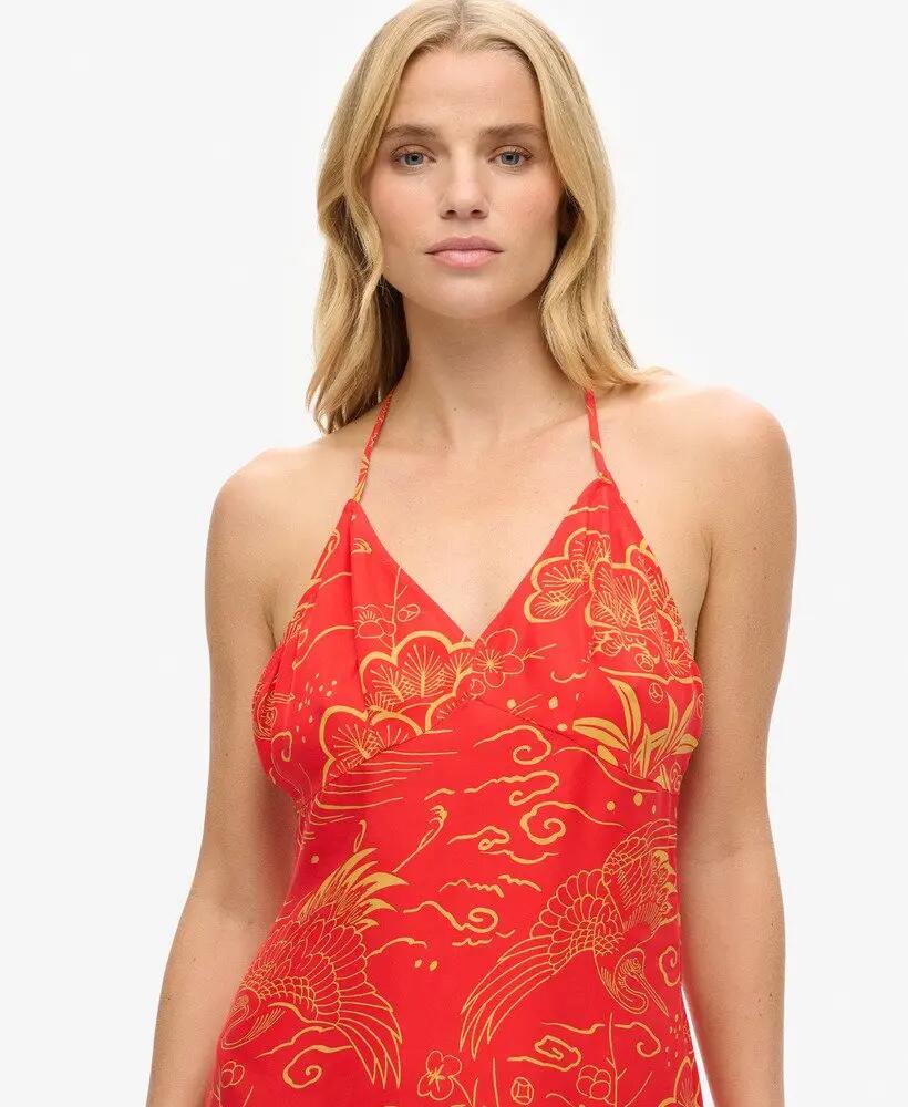 superdry Vestido Mini Slip estampado em cupro-viscose 2/4