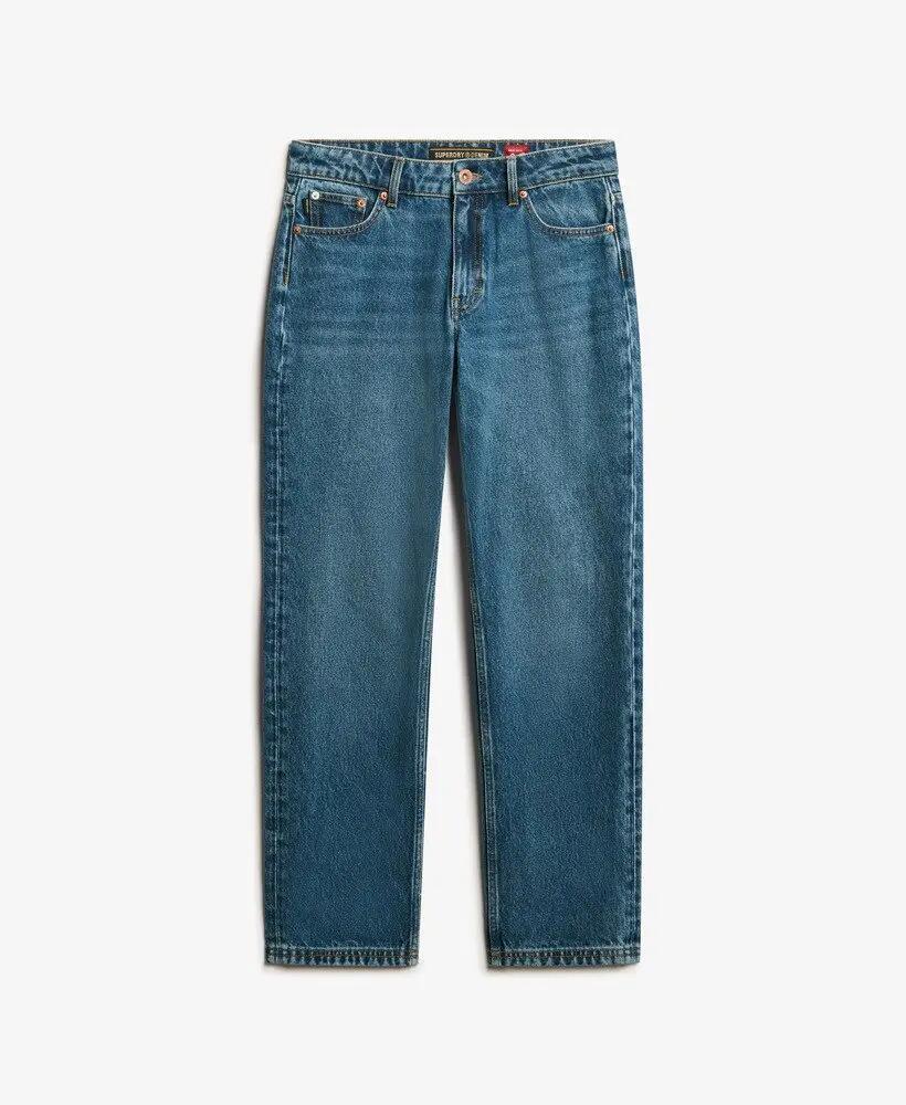 superdry Spodnie Mid Rise Straight Leg z bawełny organicznej – Fulton Vintage 7/7