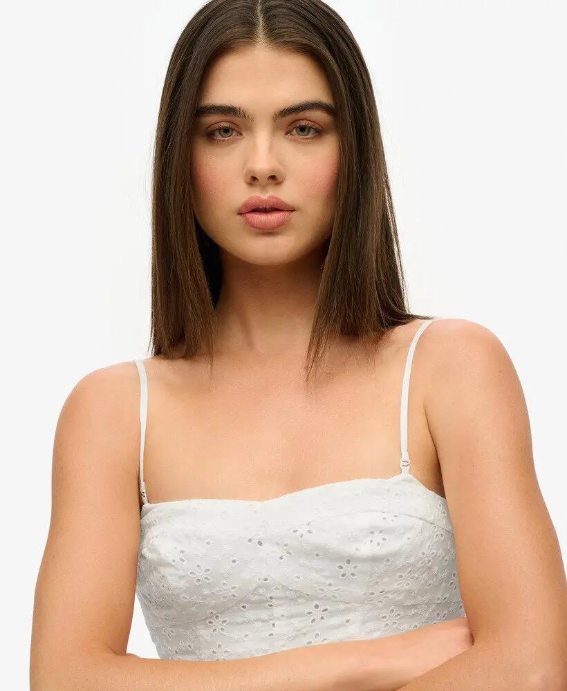 superdry Vestido mini Cami Broderie em algodão 3/7
