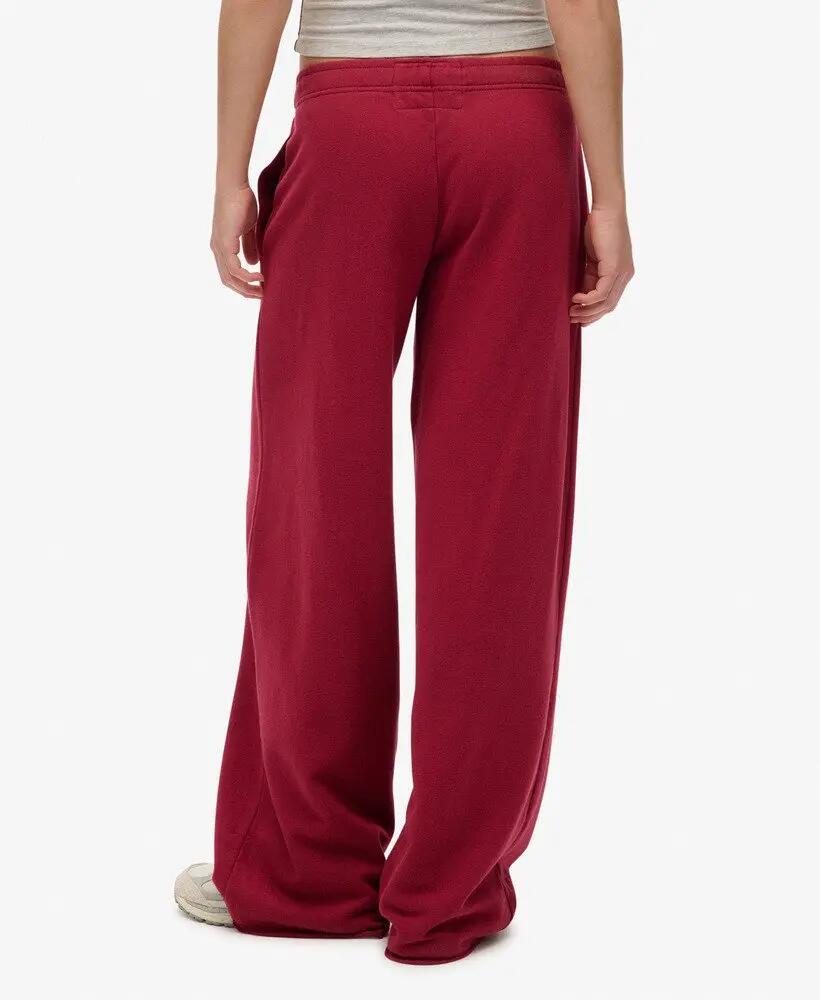 superdry Dames Wide Leg Joggers Athletic Essentials katoen Bordeaux 4/6