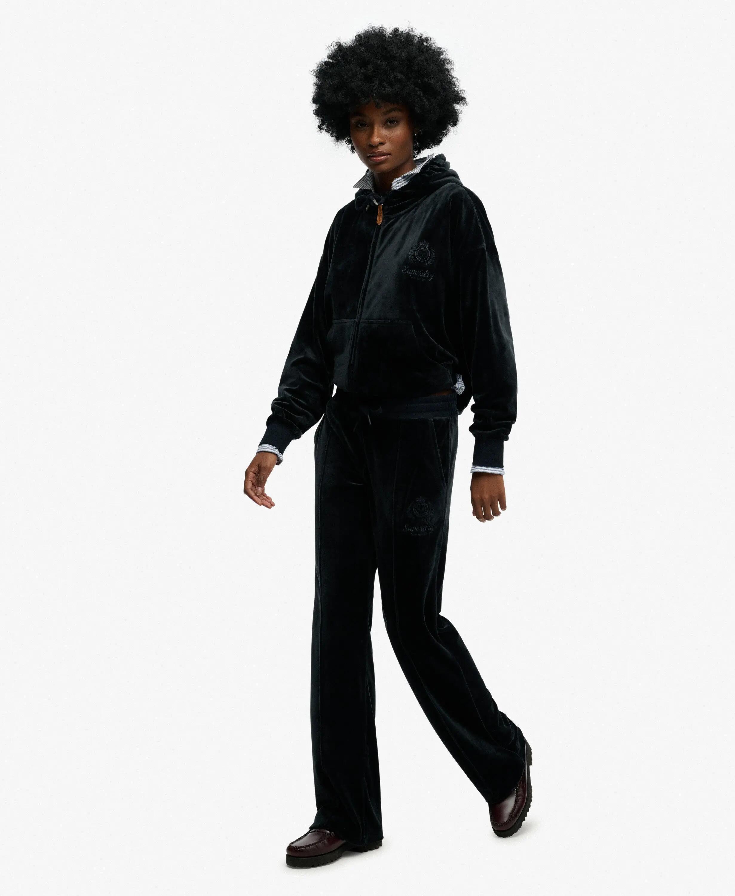 superdry Country Club Velour Joggers – Corte direito, acabamento em veludo 5/6