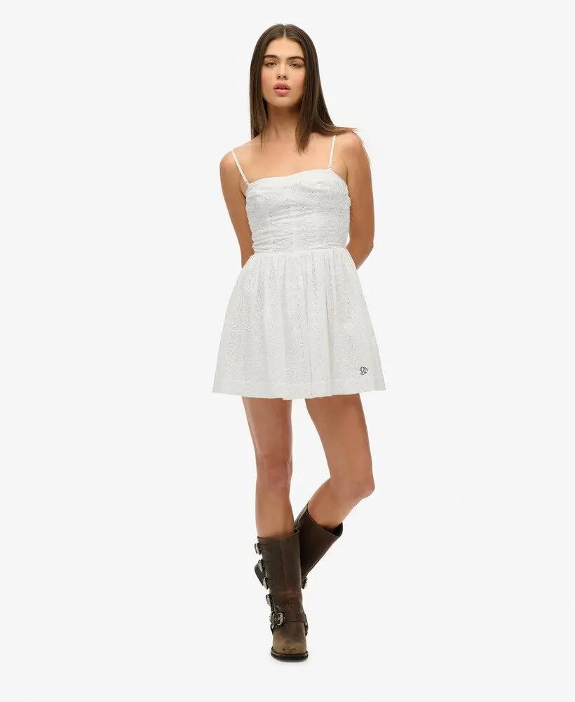 superdry Vestido mini Cami Broderie em algodão 2/7