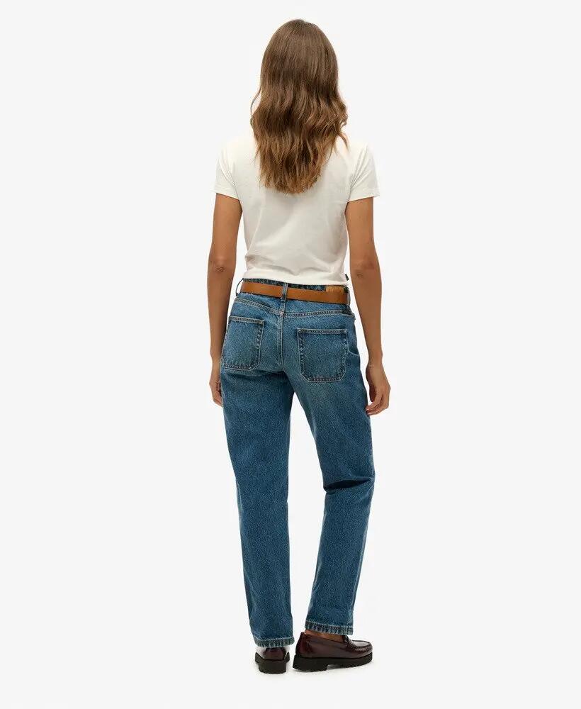 superdry Spodnie Mid Rise Straight Leg z bawełny organicznej – Fulton Vintage 5/7