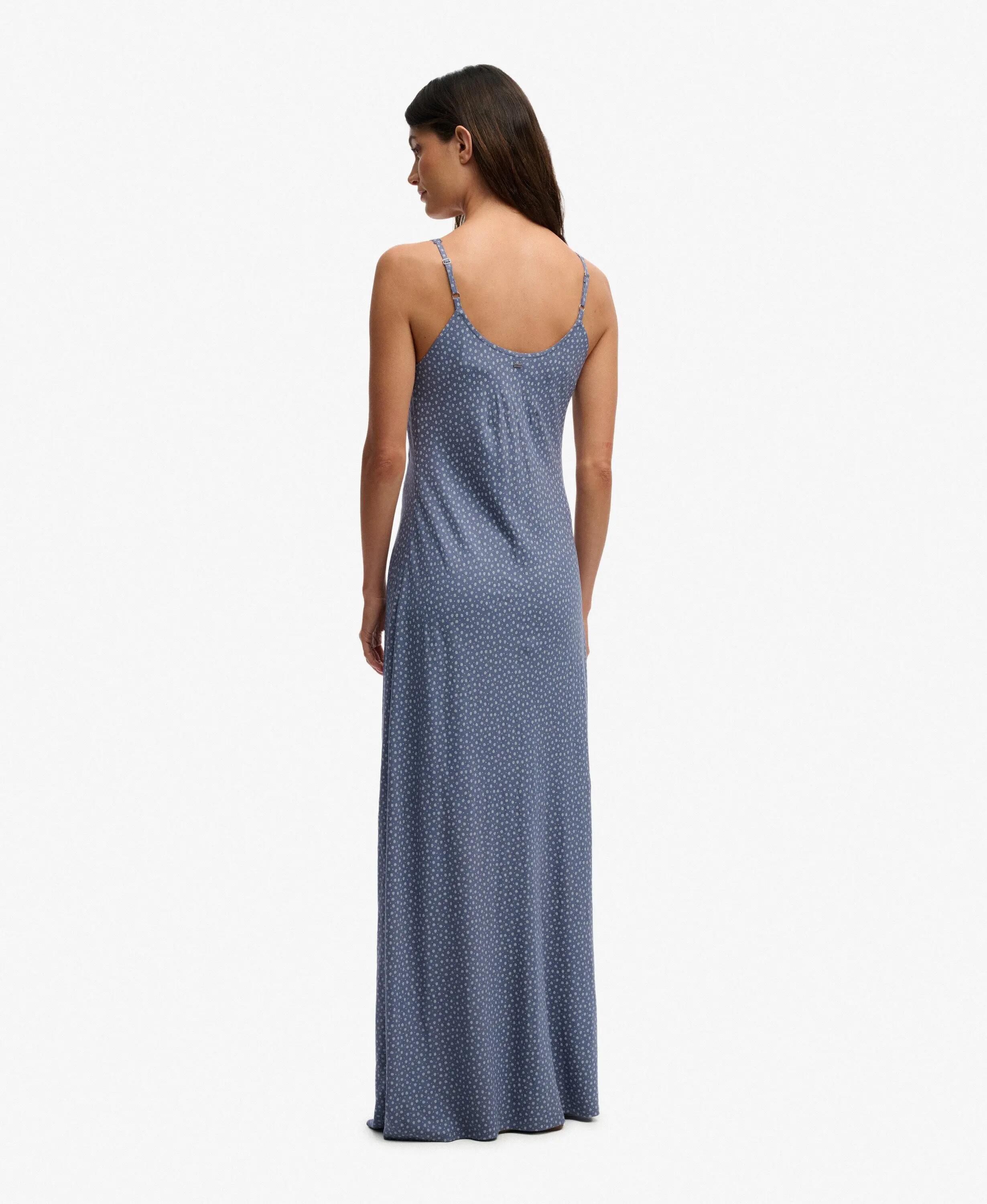 superdry Vestido maxi estampado em viscose com alças finas 5/7