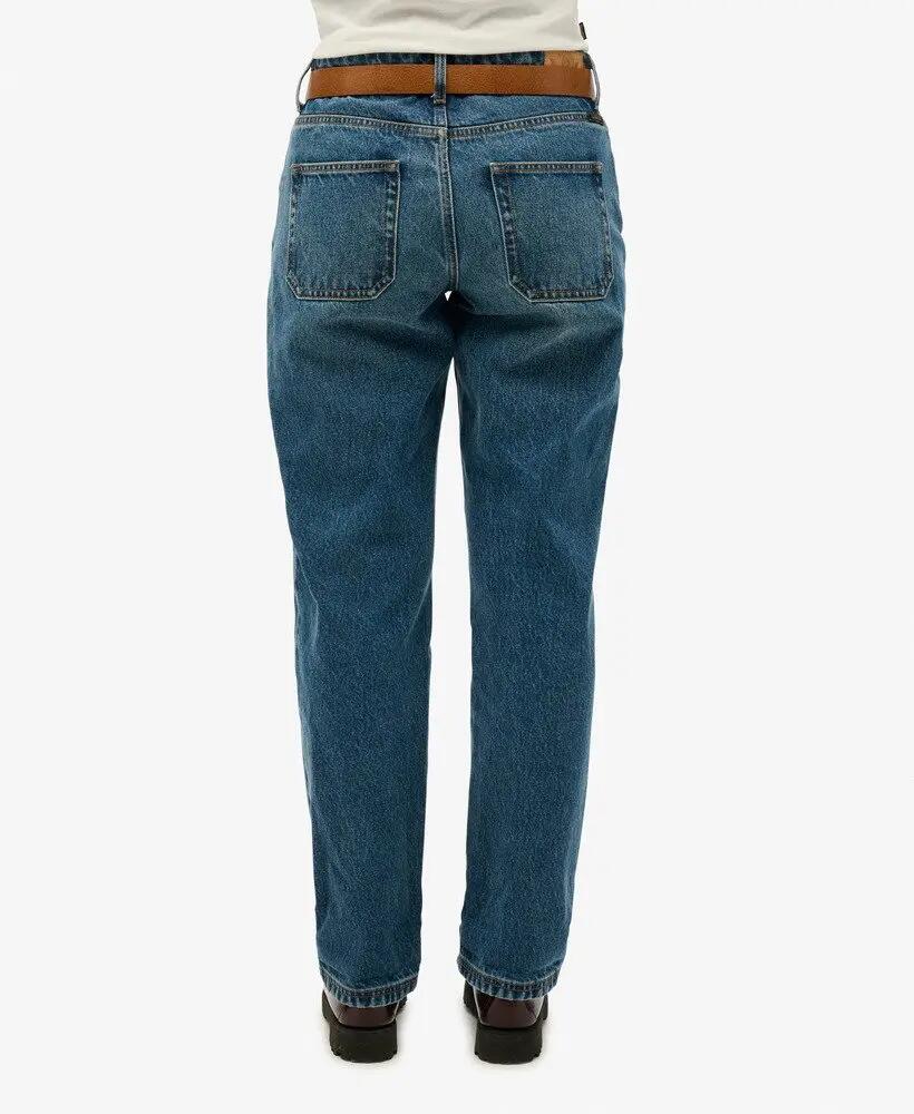 superdry Spodnie Mid Rise Straight Leg z bawełny organicznej – Fulton Vintage 3/7