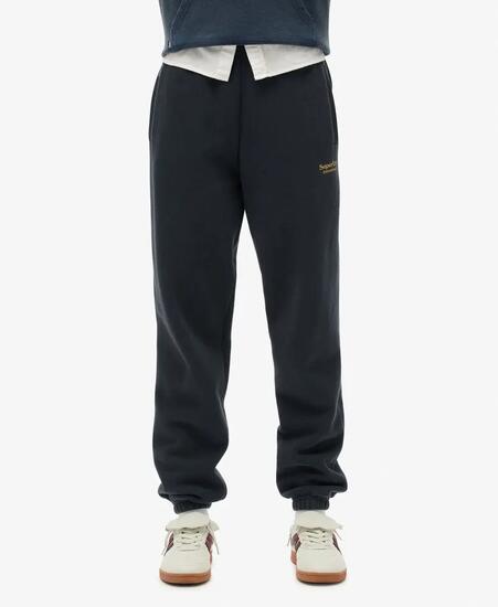 superdry Damskie spodnie dresowe Essential Logo ze ściągaczami Richest Navy