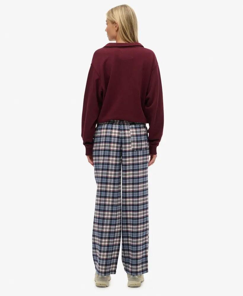 superdry Calças elásticas em algodão aos quadrados — Corte wide 6/6