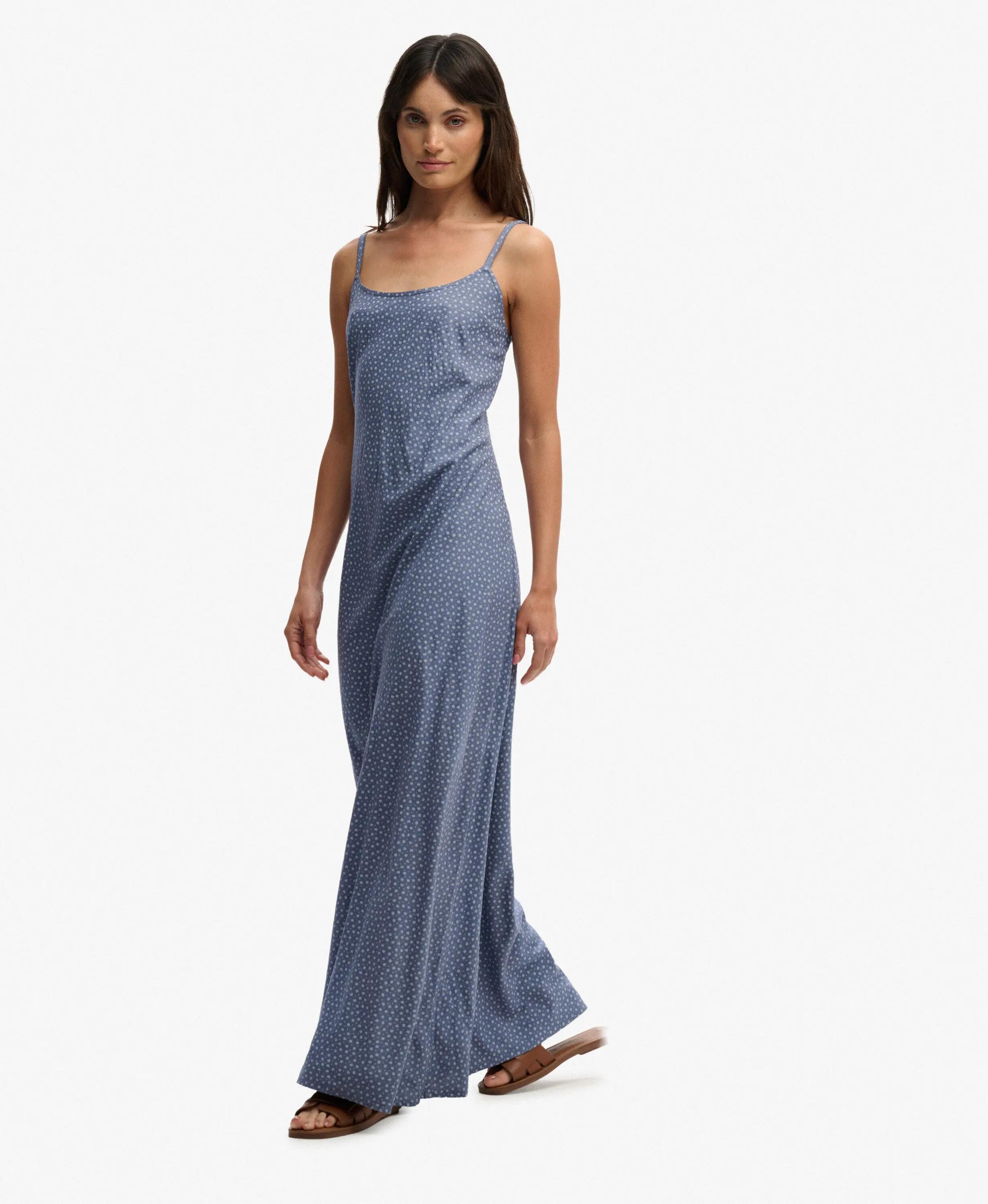 superdry Vestido maxi estampado em viscose com alças finas 4/7