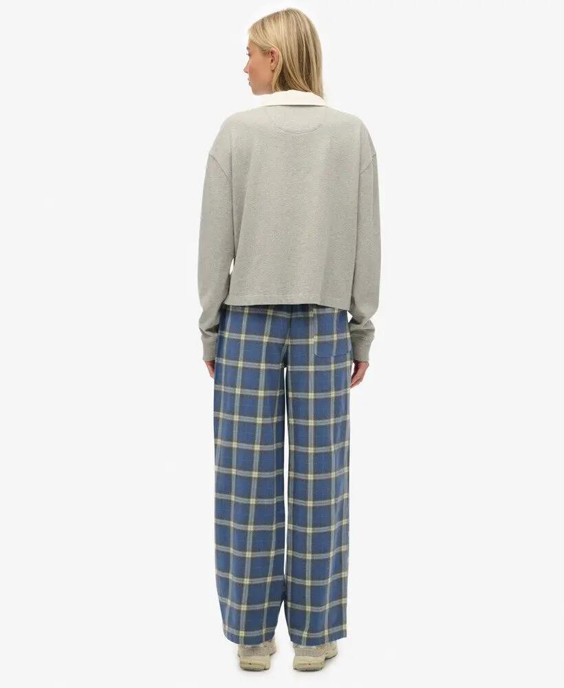 superdry Pantalon Élastique à Carreaux en Coton — Coupe Large 6/6