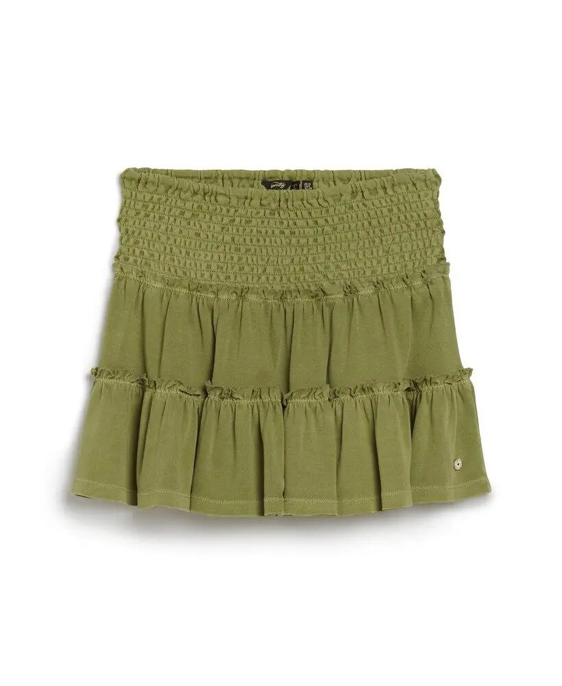 superdry Gonna Mini Jersey a Balze in Cotone 6/6