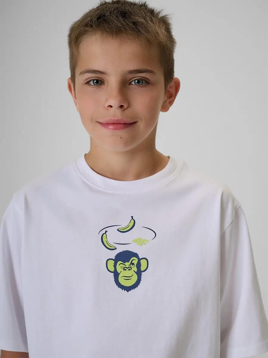 T-shirt loose z nadrukiem chłopięcy 4F 4FJRSS26TTSHM4276 3/7